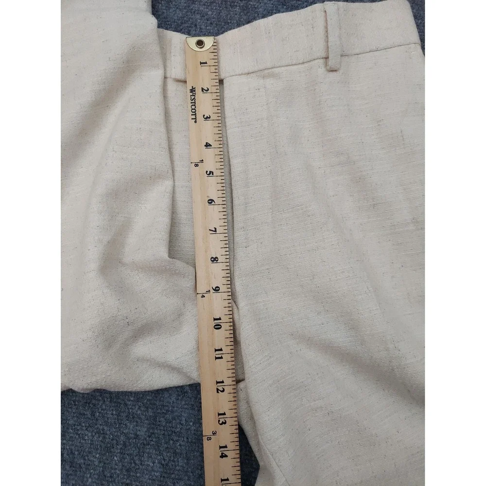 J Ferrar Linen Blend Pants Men 30x32 Beige Textured Trouser Dress Flat Front New